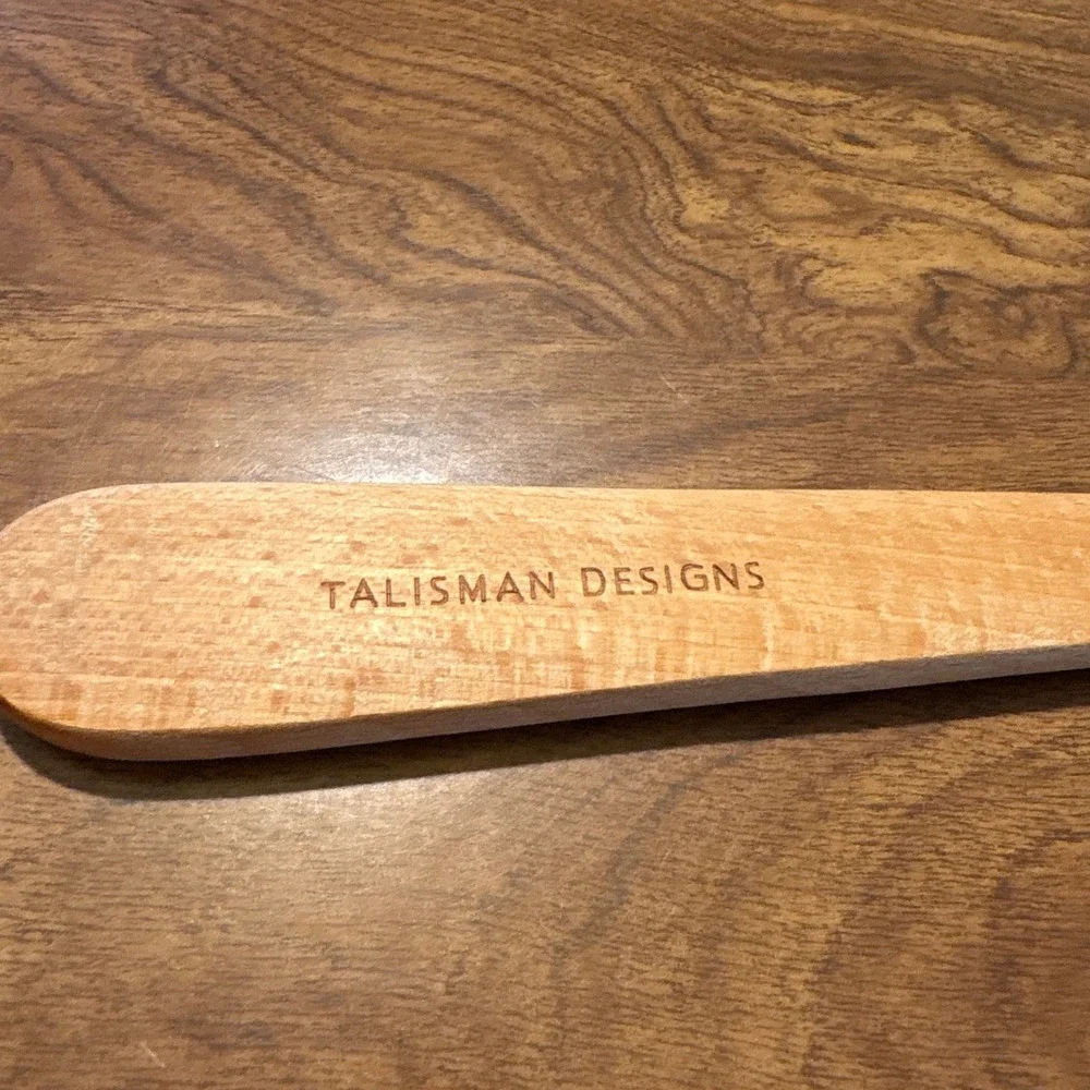 Talisman Designs Solid Beechwood Turner Spatula Owl‎ Etched Wood Kitchen Decor